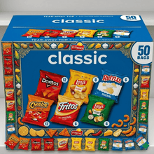 Individually wrapped bags Classic Variety Pack Individually Wrapped Potato Chips Snack Bags, 50 Count Assorted Flavors, Convenient Single-Serve Portions for Parties, Office Snacks, Travel, Lunchboxes, and Everyday Snacking