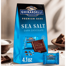 Ghirardelli Premium Dark Sea Salt Dark Chocolate Squares, Gourmet Chocolate Candy, Individually Wrapped Chocolate Squares, Rich Dark Chocolate Snacks, Sweet & Salty Treats, Party Candy, Gift Chocolate, 4.1 oz Bag