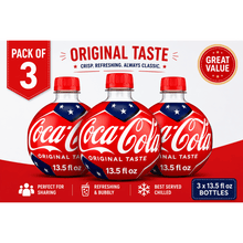 Coca-Cola Soda Pop Orb Bottle, 13.5 fl oz bottle of Coca-Cola Original Taste soda (Pack off 3)