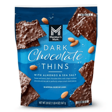 Member's Mark Dark Chocolate Thins with Almonds & Sea Salt, 20 oz.