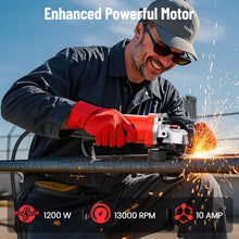 10 Amp Angle Grinder 4-1/2 inch, 1200W Power Grinder Tools — Complimentary Gift with $395+ Orders; If the Gift Is Out of Stock or Its Price Rises, Order Cancelled with Full Refund Before Shipment