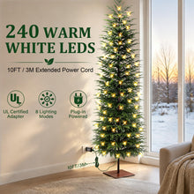 7FT Pre-Lit Norfolk Pine Christmas Tree, 240 LED Lights, Real-Touch PE, Weighted Base — Complimentary Gift with $237+ Orders; If the Gift Is Out of Stock or Its Price Rises, Order Cancelled with Full Refund Before Shipment