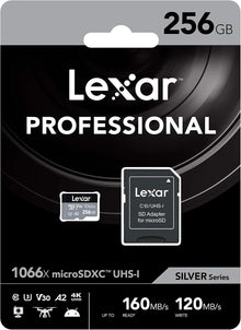 Lexar Professional 1066x microSD 256GB (LSDMI256BBN1666) — Complimentary Gift with $28+ Orders; If the Gift Is Out of Stock or Its Price Rises, Order Cancelled with Full Refund Before Shipment