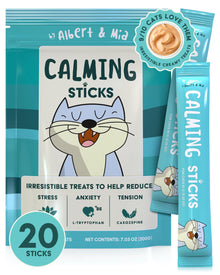 Lickable Cat Calming Treats, Stress & Anxiety Relief, 20 Pack — Complimentary Gift with $69+ Orders; If the Gift Is Out of Stock or Its Price Rises, Order Cancelled with Full Refund Before Shipment