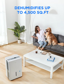 Midea 50-Pint Smart Dehumidifier, 4,500 Sq Ft — Complimentary Gift with $396+ Orders; If the Gift Is Out of Stock or Its Price Rises, Order Cancelled with Full Refund Before Shipment