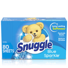 Snuggle Fabric Softener Dryer Sheets, Blue Sparkle, 80 Count — Complimentary Gift with $30+ Orders; If the Gift Is Out of Stock or Its Price Rises, Order Cancelled with Full Refund Before Shipment