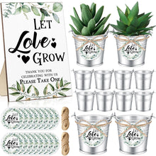 Zhehao 50 Sets Mini Succulent Buckets with 1 Greenery Let Love Grow Sign 50 Let Love Grow Tag and 2 Hemp Ropes for Wed… — Complimentary Gift with $62+ Orders; If the Gift Is Out of Stock or Its Price Rises, Order Cancelled with Full Refund Before Shipment