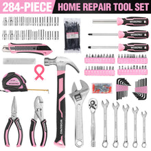 WORKPRO 284PCS Pink Tool Set, Portable Home Basic Tool Kit Box for Women — Complimentary Gift with $72+ Orders; If the Gift Is Out of Stock or Its Price Rises, Order Cancelled with Full Refund Before Shipment