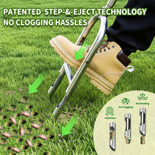 Manual Lawn Aerator, Heavy-Duty Steel Core Plug Aerator with Step-to-Eject for Yard — Complimentary Gift with $69+ Orders; If the Gift Is Out of Stock or Its Price Rises, Order Cancelled with Full Refund Before Shipment