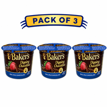 Pack of 3 Baker's Real Milk Dipping Chocolate - Smooth Milk Chocolate for Dipping & Melting, 21 oz Total Weight