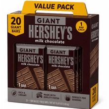 {MULTIPACK} Hershey's melted Milk, Chocolate, Giant Candy, Bar 4.69 oz, 16 poches, one candy bar AND Hershey's Milk, Chocolate, with Almonds, Giant Candy, Bar 5.25 oz, 16 poches, one candy bar;