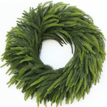 26" Lifelike Artificial Christmas Norfolk Pine Wreath for Front Door Decor — Complimentary Gift with $62+ Orders; If the Gift Is Out of Stock or Its Price Rises, Order Cancelled with Full Refund Before Shipment