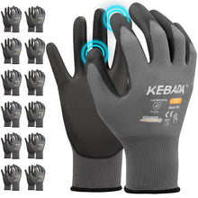 Kebada W1 Safety Work Gloves for Men & Women, Touchscreen, PU Coated — Complimentary Gift with $76+ Orders; If the Gift Is Out of Stock or Its Price Rises, Order Cancelled with Full Refund Before Shipment