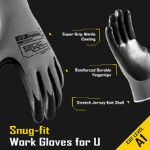 COOLJOB 10/20 Pairs Nitrile Dipped Safety Work Gloves with Grip, Non-slip — Complimentary Gift with $76+ Orders; If the Gift Is Out of Stock or Its Price Rises, Order Cancelled with Full Refund Before Shipment