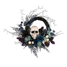 National Tree Company Artificial Halloween Skull Wreath, Black, 24inch — Complimentary Gift with $87+ Orders; If the Gift Is Out of Stock or Its Price Rises, Order Cancelled with Full Refund Before Shipment