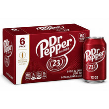 Dr Pepper Soda, 12 fl oz cans, 6 pack