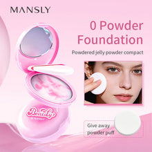 MANSLY Jelly Powder Compact Foundation & Finishing Powder - Waterproof Oil-Control Suitable for Skin Types with Mirror &, Long-Lasting Matte Base, Medium Coverage Powder Suitable for Daily Use, Travel, Gift for Women
