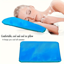1 Blue Gel Ice Pack Ice Pillow, Portable Neck Pillow, Summer Muscle Relaxation Cooling Pad, Hand Washable Soft Fabric Ice Pillow, Suitable for Home Bedding and Daily Use