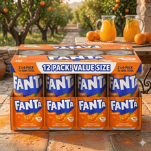 Fanta Orange Flavored Soda Pop, 7.5 fl oz Mini Cans, 12-Pack