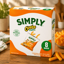 CHEETOS White Cheddar Cheese Flavored Puffs Simply Snacks Light Crunchy Corn Puffs Multipack 8 Count