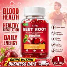 1 Bottle, ZWR Beet Root Gummies with L-Citrulline and Hawthorn, Beet Root 1000 mg, Grape Seed, Niacin, Vitamins B6 & B12, Blood Health, Healthy Circulation, Daily, 60 Gummies