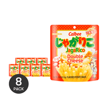 [8Packs] CALBEE, JagaRico Potato Sticks Double Cheese Flavor, 1.83oz*8Packs, Office Snack, Leisure Snack, Crispy Chips, Birthday Party Snack, Afternoon Tea