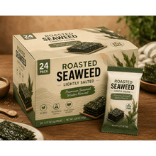 Roasted & Lightly Salted Seaweed Snacks, 0.17 oz Packs, 24 Count Pack, Crispy Roasted Seaweed Sheets, Lightly Salted Ready-to-Eat Snack for Lunches, Travel, and Everyday Snacking