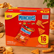 16-Count Bulk Pack- Munchies Snack Mix Cheese Fix – Cheesy Flavored Snack Mix Variety Pack, Single-Serve 1.75 oz Bags, Crunchy On-the-Go Party, Office & Lunchbox Snacks