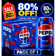 Pepsi Wild Cherry Cola Soda Pop, 12 fl oz Cans, 24 Pack – Carbonated Soft Drink