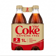 2 Pack Diet Coke Caffeine-Free Soda Pop Bottle, 1+1 Liters