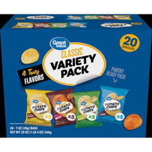 Great Value Classic Mix Snack Variety Pack - Assorted Chips, Pretzels & Cheese Crunch Snacks (20 Count Box, 1 Oz Single-Serve Bags, 20 Oz / 1.25 Lbs Total Weight) - Individual Portion Lunchbox & Party Bulk Pack