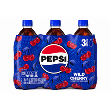 6 Pack Bottles Pepsi Cola Wild Cherry Soda Pop, 16.9 fl oz.