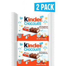 2 packs Kinder Chocolate, 4 Bars, Milk Chocolate Bar with Creamy Milky Filling, Individually Wrapped Candy, 1.8 oz Total