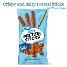 Great Value Fat Free Pretzel Sticks 16 oz, Crispy Salty Baked Snack Sticks, Crunchy Ready-to-Eat Snack for Lunches, Gatherings, Dips, Parties and Everyday Enjoyment