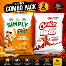 Cheetos Simply White Cheddar Puffs & Simply NKD Crunchy Flamin’ Hot Snacks – 2 Pack Combo