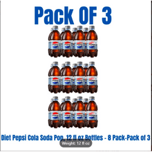 Pepsi Diet Pepsi Cola Soda Pop, 12 fl oz Bottles, 8 Pack – Zero Sugar Carbonated Soft Drink-Pack 3