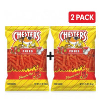 Chester’s Fries Flamin’ Hot Corn Snacks – Spicy Crunchy Snack, 2 Pack of 3.125 oz Bags