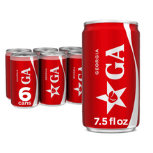 Coca-Cola Soda Pop Mini Cans, 7.5 fl oz, 6 Pack
