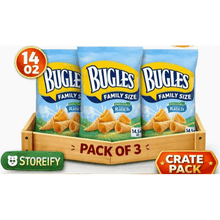 (3 PACK) Bugles Crispy Corn Snacks, Hidden Valley Ranch Flavor, Snack Bag, 14.5 oz