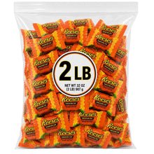 Bulk pack Reese's Milk Chocolate Peanut Butter Cups Candy, Bag 2 lb Great for snacks, party's Gift's
