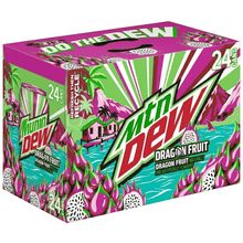 Mountain Dew Soda Dragon Fruit 12 fl oz, 24 Count