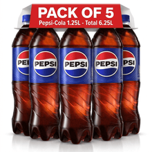Pepsi Cola Soda 1.25L Plastic Bottle- 5 pack