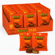 REESE'S THiNS Milk Chocolate Peanut Butter Cups, Candy Bags, 1.6 oz (12Count)