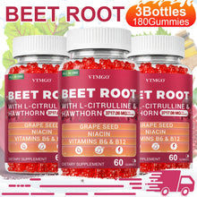 3 Bottles - BEET ROOT GUMMIES - Contains Vitamin B6, Vitamin B12, Beetroot, Grape Seed, Sports Performance Support, Vascular Health Support, Antioxidant Effect, And Supplements Certain Trace Elements