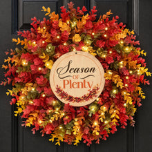 24" Fall Wreath for Front Door, Faux Eucalyptus with Sign & Storage Bag — Complimentary Gift with $45+ Orders; If the Gift Is Out of Stock or Its Price Rises, Order Cancelled with Full Refund Before Shipment