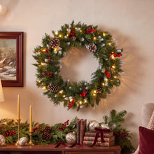 National Tree Company 24" Frosted Berry Wreath with 50 Clear Lights-UL-180 Tips — Complimentary Gift with $83+ Orders; If the Gift Is Out of Stock or Its Price Rises, Order Cancelled with Full Refund Before Shipment
