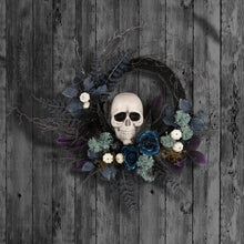 National Tree Company Artificial Halloween Skull Wreath, Black, 24inch — Complimentary Gift with $87+ Orders; If the Gift Is Out of Stock or Its Price Rises, Order Cancelled with Full Refund Before Shipment
