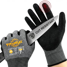 TitanFlex A5 Cut Resistant Gloves, Extreme Protection, Sandy Nitrile Grip — Complimentary Gift with $34+ Orders; If the Gift Is Out of Stock or Its Price Rises, Order Cancelled with Full Refund Before Shipment