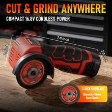 TEENO Angle Grinder Kit Mini Electric Angle Grinding Tool with 2 pcs 2000mAh Batteries and 6 Cutting Discs, 3-Inch Handheld Grinder for Metal/Wood Cutting and Grinding — Complimentary Gift with $118+ Orders; If the Gift Is Ou...