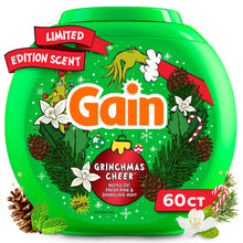 Gain Flings Liquid Washing Detergent Pods, Odor Defense + Color Guard, Grinchmas Cheer Scent, 4-In-1 Liquid Laundry De… — Complimentary Gift with $35+ Orders; If the Gift Is Out of Stock or Its Price Rises, Order Cancelled with Full Refund Before Shipment